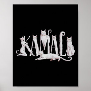 Cat Lettering Art - Kamala Harris 2024  Poster