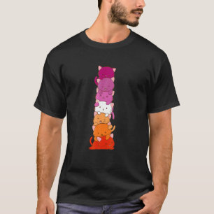 Cat Lgb Lesbian Flag Cats Lgbq Pride Month T-Shirt