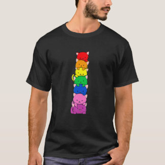 Cat  LGB Rainbow Flag Cats LGBQ Pride Month Ally T-Shirt