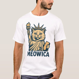 Cat Liberty Meowica Patriotic Feline Freedom T-Shirt