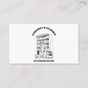 Cat Librarian Aesthetic Art Poster Business Card