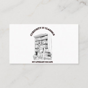 Cat Librarian Aesthetic Art Poster  Business Card