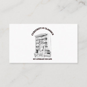 Cat Librarian Aesthetic Art Poster Business Card