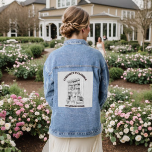 Cat Librarian Aesthetic Art Poster Denim Jacket