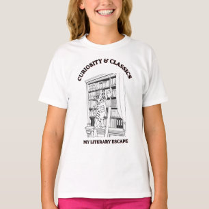 Cat Librarian Aesthetic Art Poster T-Shirt
