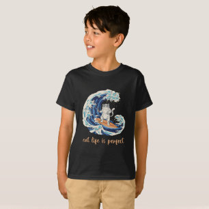 Cat Life is Perfect when Surfing - Big Wave Lover T-Shirt
