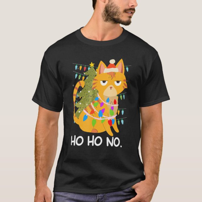 cat light chain fir tree Cat owner T-Shirt (Front)