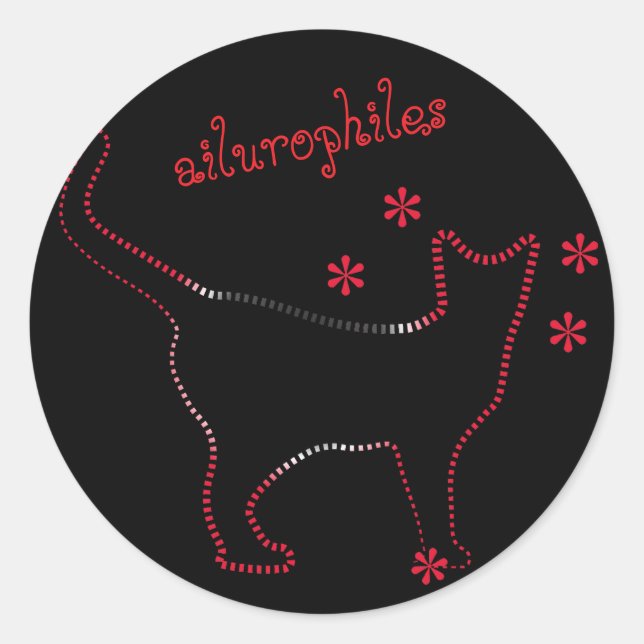 cat line art ailurophiles  classic round sticker (Front)