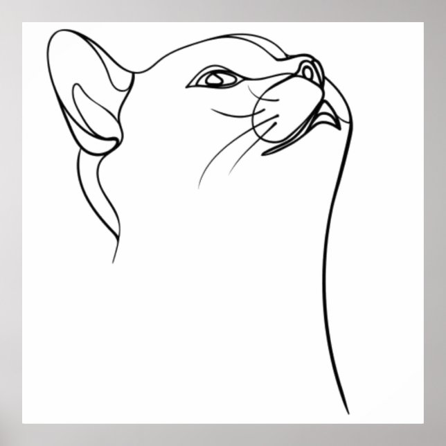 Cat Line Art Poster (Front)