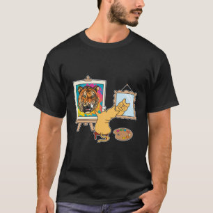 Cat Lion Animal Drawing Paint Artist Painter T-Shirt