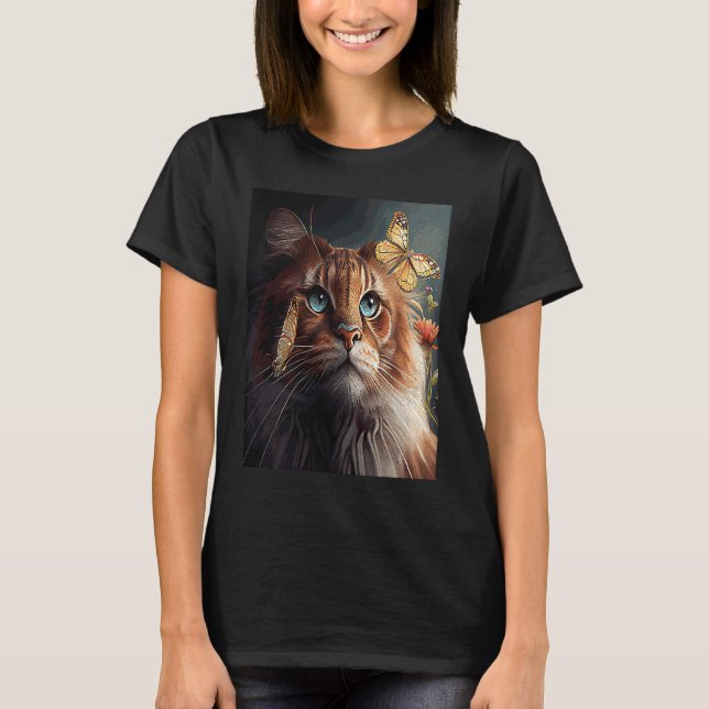 Cat Lion Butterfly T-Shirt (Front)