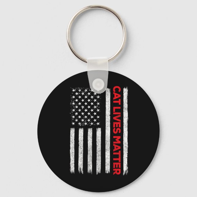 Cat Lives Problem Trump 2024  Key Ring (Front)