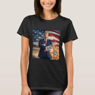 Cat Lives Problem Vote For Trump Usa Flag Funny El T-Shirt