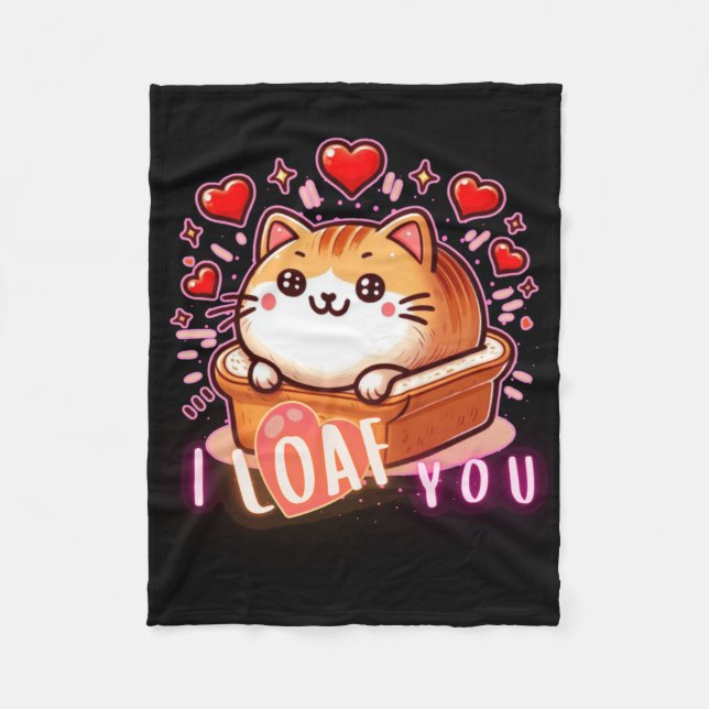 Cat Loaf  Fleece Blanket (Front)