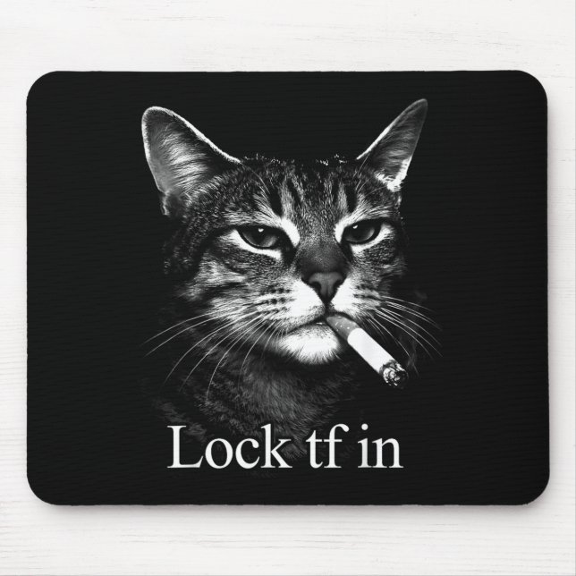 Cat Lock Tf in Funny Mouse Pad (Front)