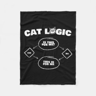 Cat Logic T Shirt Funny New Gift For Lovers Of Cat Fleece Blanket