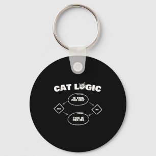 Cat Logic T Shirt Funny New Gift For Lovers Of Cat Key Ring