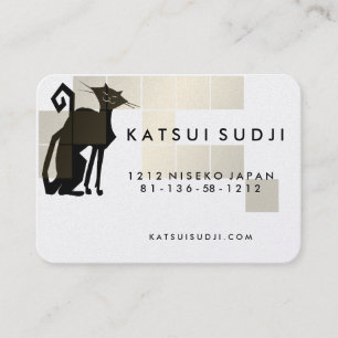 Cat Logo Design - Business Card Gold