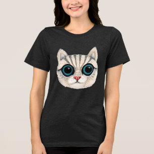 Cat Looking Ladies Womens Top Tee T-Shirt