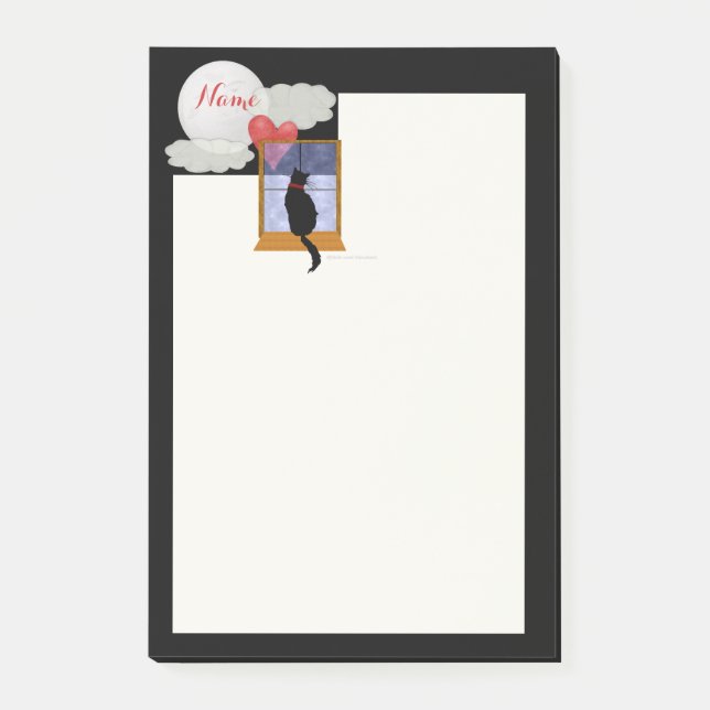 Cat Looking Out Window - Lg Post It Note (Front)