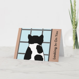 Cat Looking Out Window "Looking In On You" Card