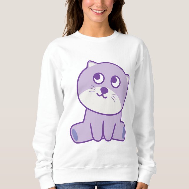 cat  looking to the sky sweatshirt (Front)