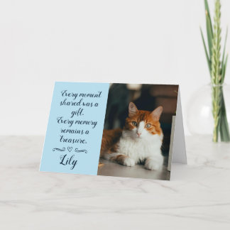 Cat Loss Sympathy Card Personalised Photo Pet Name