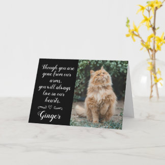 Cat Loss Sympathy Card Personalised Photo Pet Name