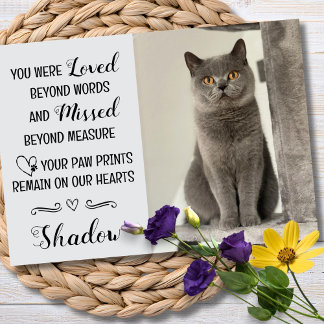 Cat Loss Sympathy Card Personalized Photo Pet Name