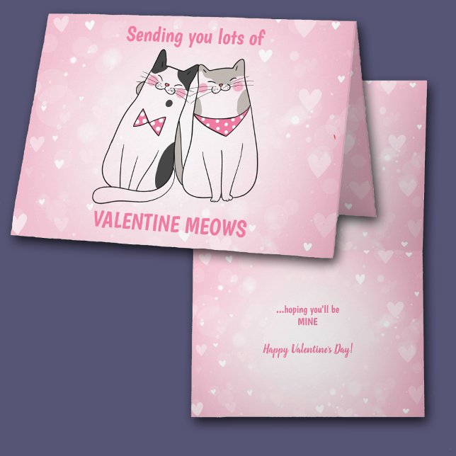 Cat Lots of Meows Valentine Card (Creator Uploaded)