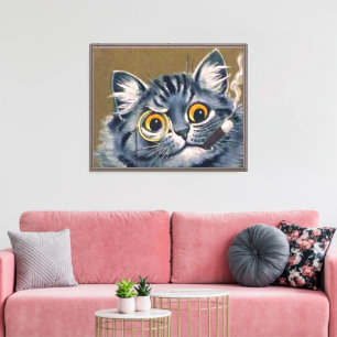CAT LOUIS WAIN SMOKING A CIGAR WRAPPED CANVAS