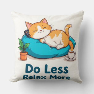 Cat Lounging Design With Caption Cushion