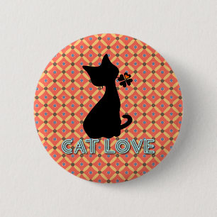 Cat Love Botton 6 Cm Round Badge