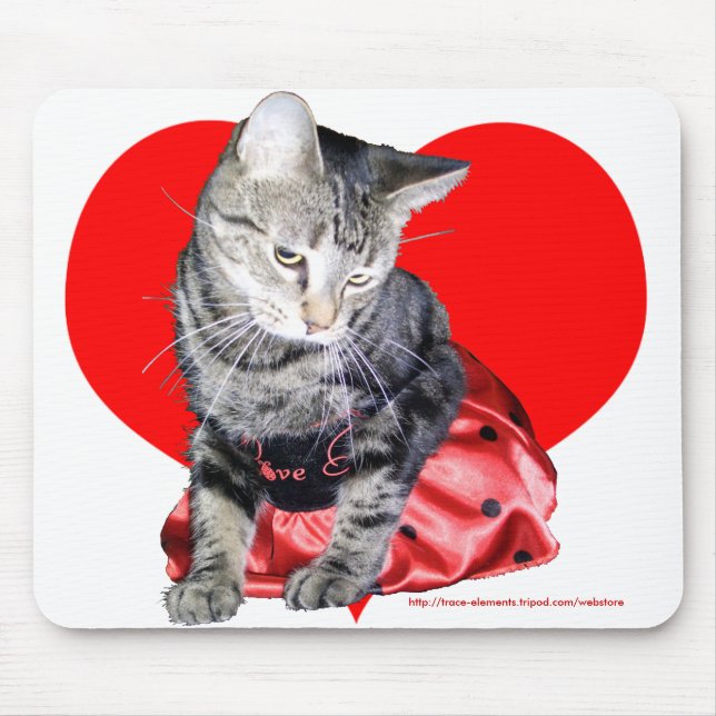 Cat "Love Bug" mousepad (large design) (Front)