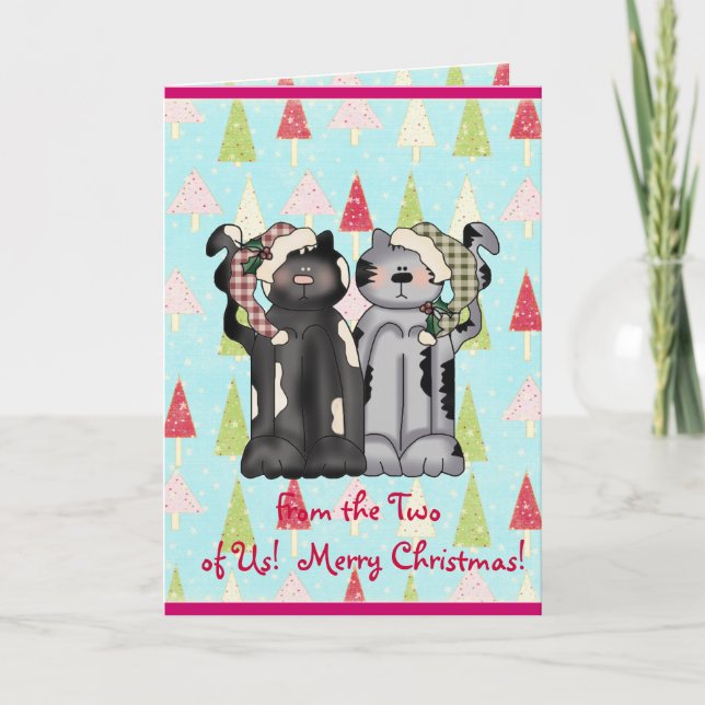 Cat love Christmas card (Front)