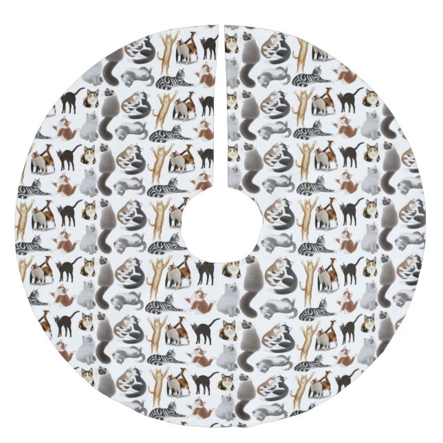 Cat Love Christmas Tree Skirt (Front)