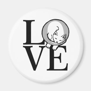 Cat Love Click to Customise Background Colour Magnet