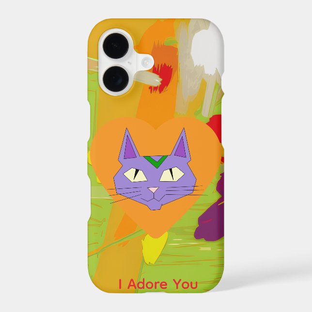 Cat Love Heart Samsung Galaxy Phone Case (Back)