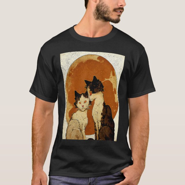 Cat Love Moon T-Shirt (Front)