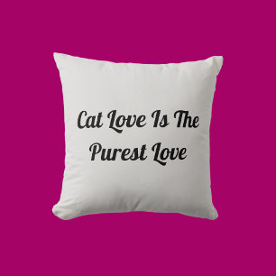 Cat Love Purest Personalise Cute Funny Light Grey Cushion