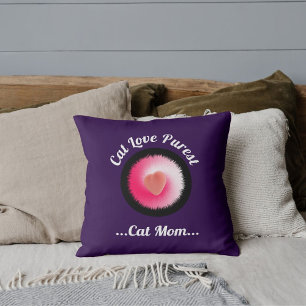 Cat Love Purest Personalised Funny Quote Purple Cushion