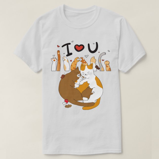 Cat Love T-Shirt (Design Front)