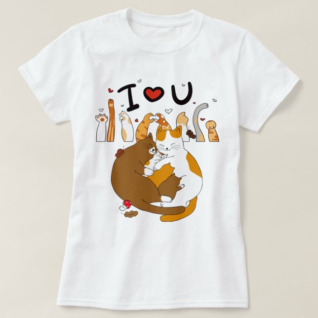 Cat Love T-Shirt (Design Front)