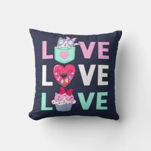 Cat Love Throw Pillow
