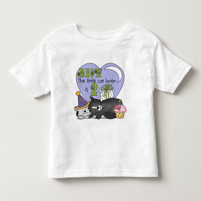 Cat Lover 2nd Birthday Tshirts and Gifts (Front)
