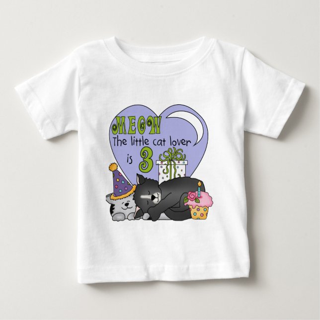 Cat Lover 3rd Birthday T shirts and Gifts (Front)