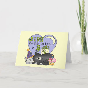 Cat Lover 3rd Birthday T shirts and Gifts Card