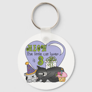 Cat Lover 3rd Birthday T shirts and Gifts Key Ring