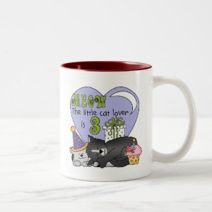 Cat Lover 3rd Birthday T shirts and Gifts Two-Tone Coffee Mug
