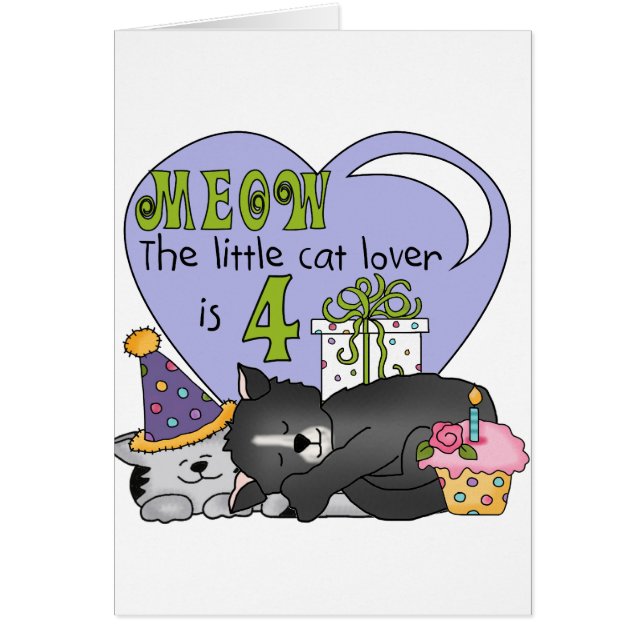 Cat Lover 4th Birthday  T-shirts and Gifts (Front)